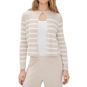 Barefoot Dreams CozyChic Lite Striped Cardigan Stone Pearl  Womens XL